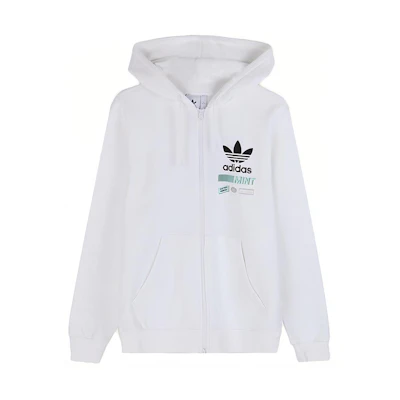 adidas Originals Bodega Logo Print Hoodie Jacket White FP7703