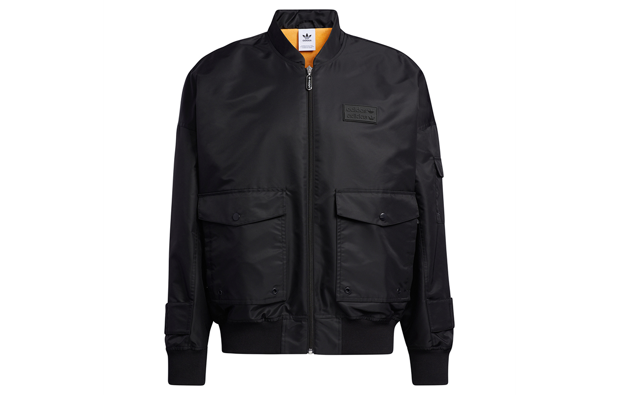 adidas Originals Bomber Black Multi-Pocket Casual Flight Jacket for Men H07081