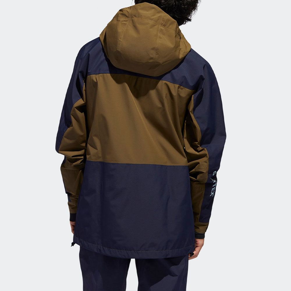 Adidas Originals Brown GTX Colorblock Hooded Windbreaker Jacket FJ7584 圖 4