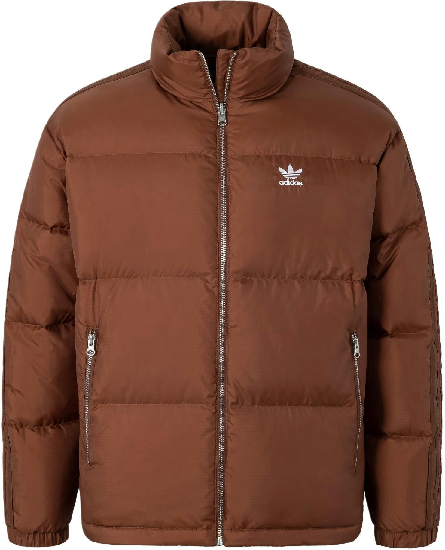 adidas-originals-brown-logo-striped-stand-collar-puffer-jacket-unisex-jw-1370
