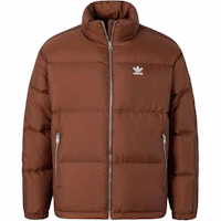 Order adidas Originals Brown Logo Striped Stand Collar Puffer Jacket Unisex. JW1370