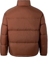Lookbook adidas Originals Brown Logo Striped Stand Collar Puffer Jacket Unisex. JW1370