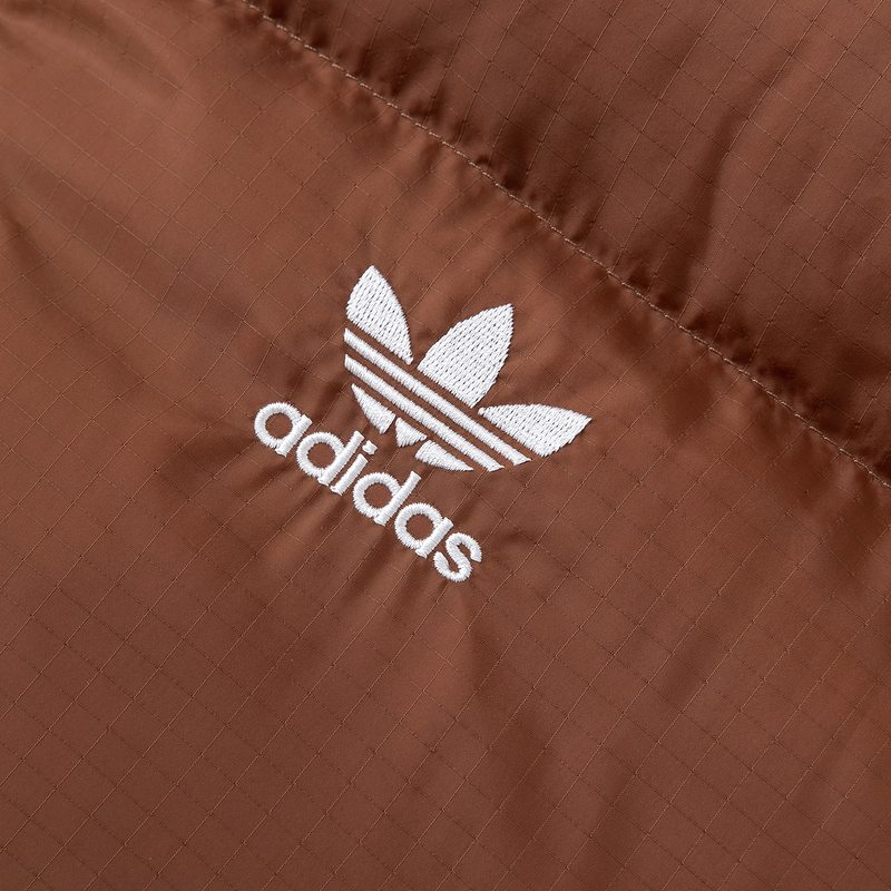 Details for アディダスオリジナルス ブラウンロゴ スタンドカラー ストライプ ユニセックスジャケット. JW1370