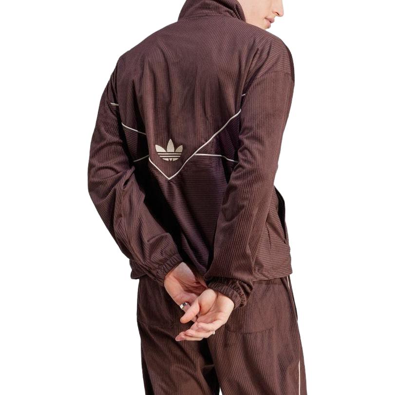 Purchase adidas Originals Jaket Track Coklat Retro Garis dengan Kerah Resleting II5787