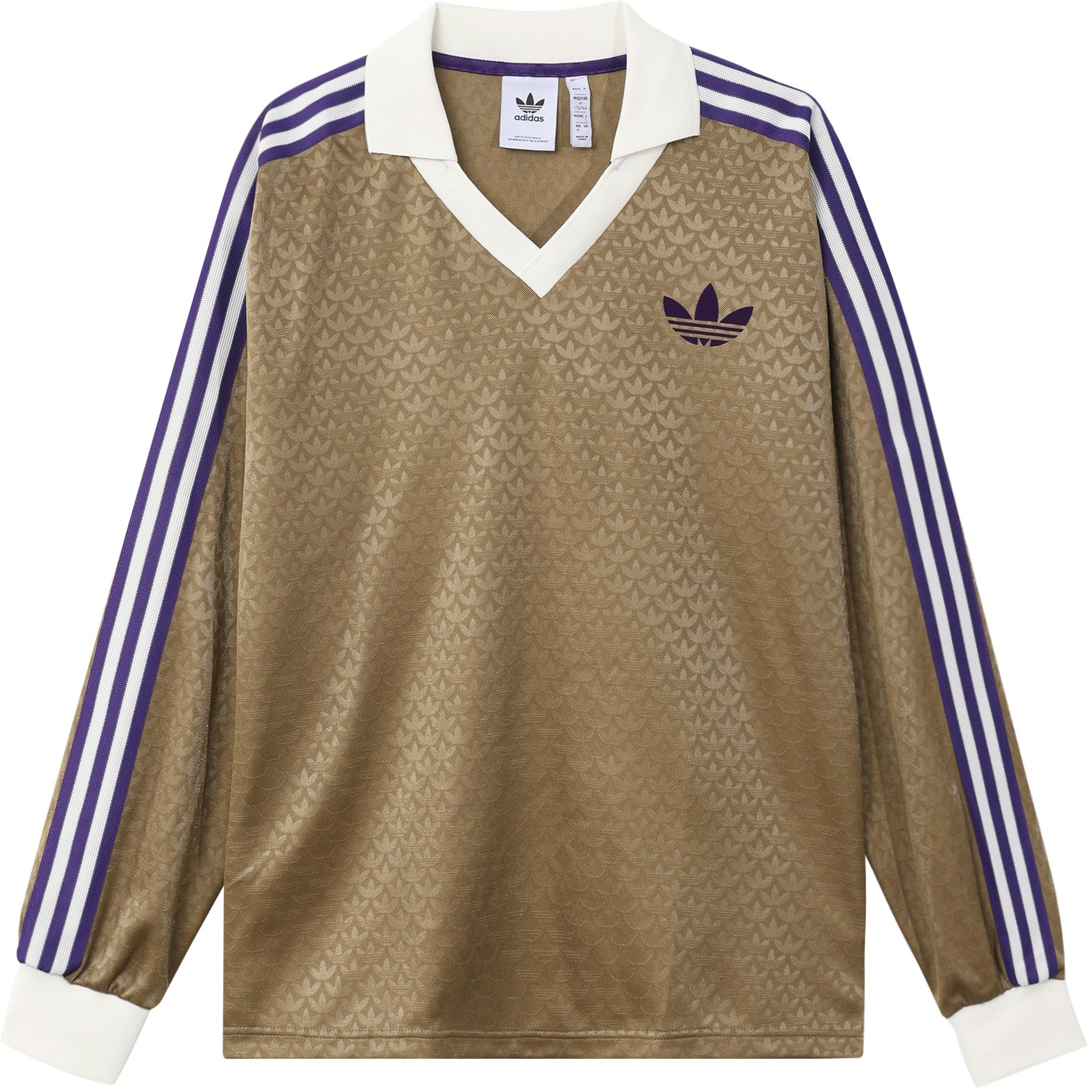 adidas-originals-brown-retro-v-neck-long-sleeve-t-shirt-with-logo-and-side-stripes-ib-3438