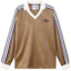 Order adidas Originals Brown Retro V-Neck Long Sleeve T-Shirt with Logo & Side Stripes. IB3438