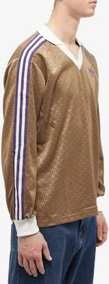 adidas Originals Brown Retro V-Neck Long Sleeve T-Shirt with Logo & Side Stripes. IB3438 Purchase adidas Originals Brown Retro V-Neck Long Sleeve T-Shirt with Logo & Side Stripes. IB3438