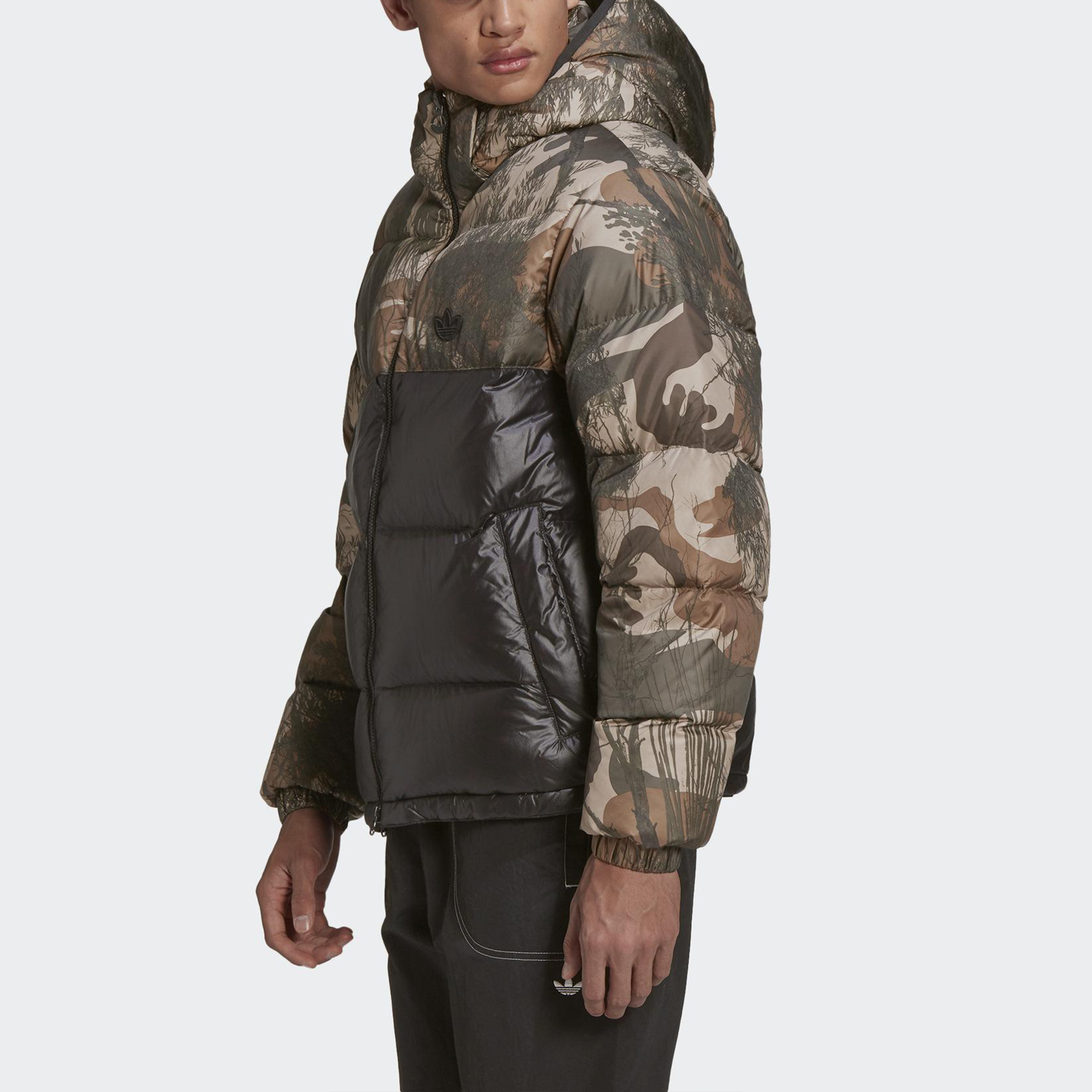Details for Adidas Originals Camo Black Reversible Down Hooded Jacket - Winter Coat GH1486
