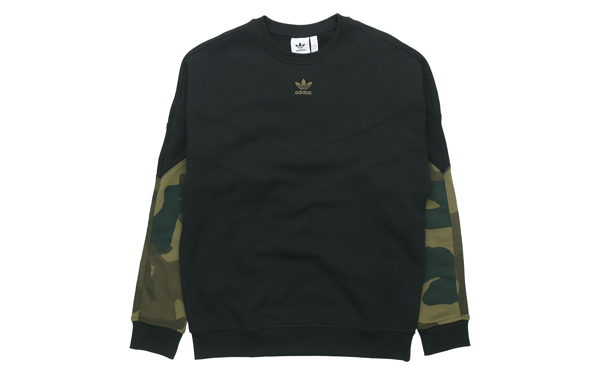 adidas Originals Camo Crew Sweat Black Retro Pullover Sweatshirt FM3357