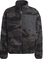 adidas Originals Camo Reversible Fleece Jacket Black Stand Collar Graphics II8174 adidas Originals Camo Reversible Fleece Jacket Black Stand Collar Graphics II8174