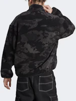 Shop adidas Originals 迷彩雙面羊羔絨外套 黑色 高領印花 II8174