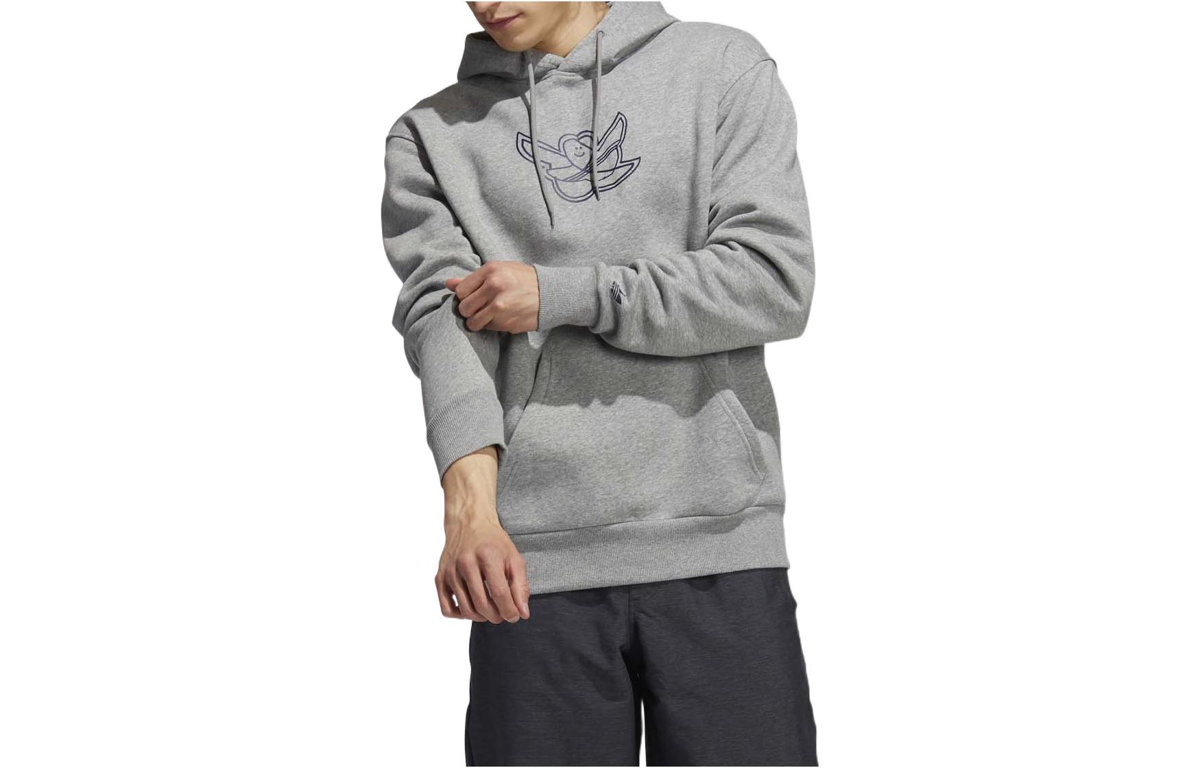 adidas Originals Cartoon Angel Drawstring Hoodie Unisex Gray GR8801