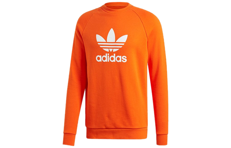 adidas Originals Chest Logo Crewneck Sweatshirt Orange Yellow Casual Wear ED5947