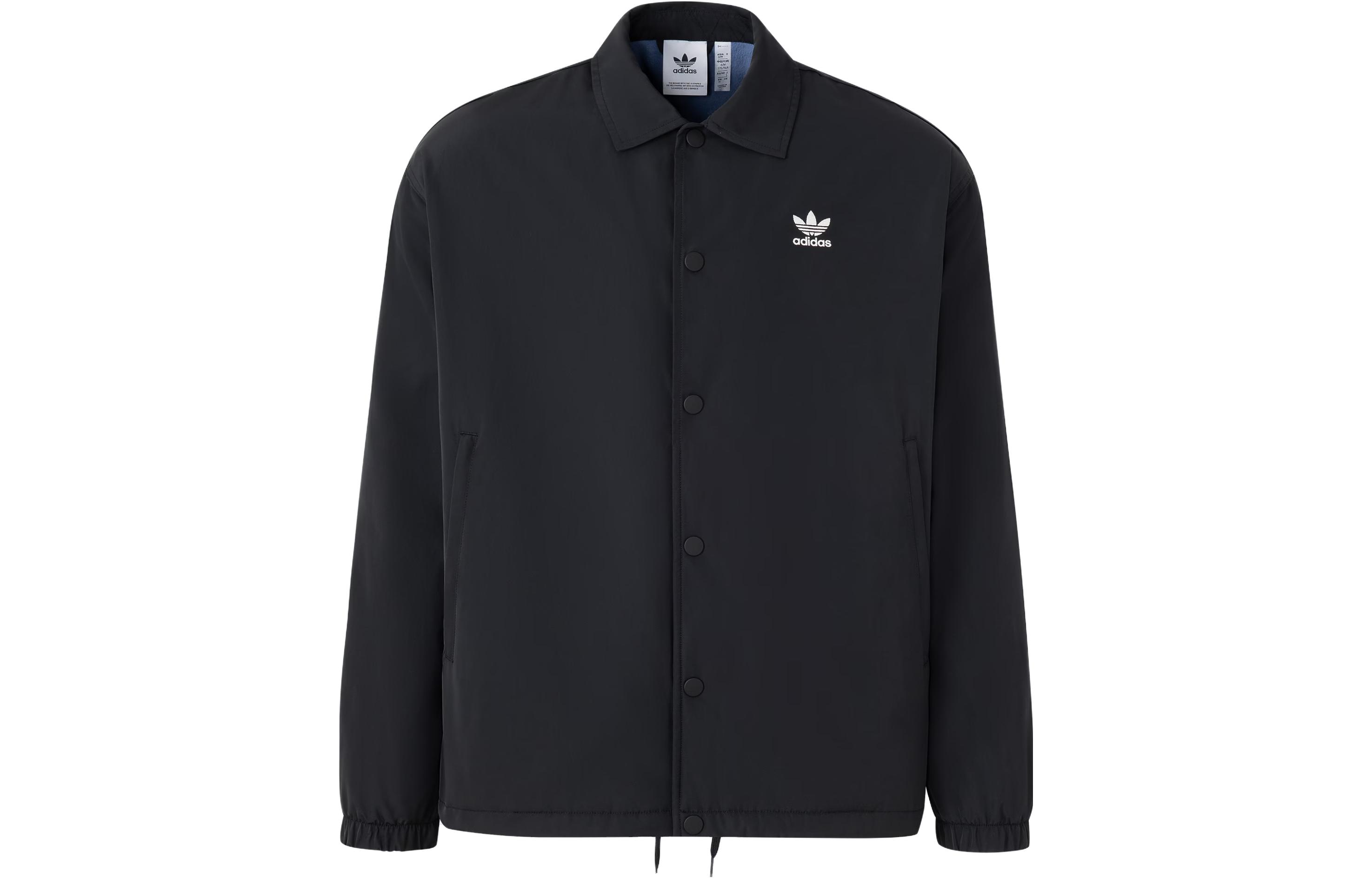Order adidas Originals 男款城市滑板黑色徽標POLO襯衫外套。 IY5384