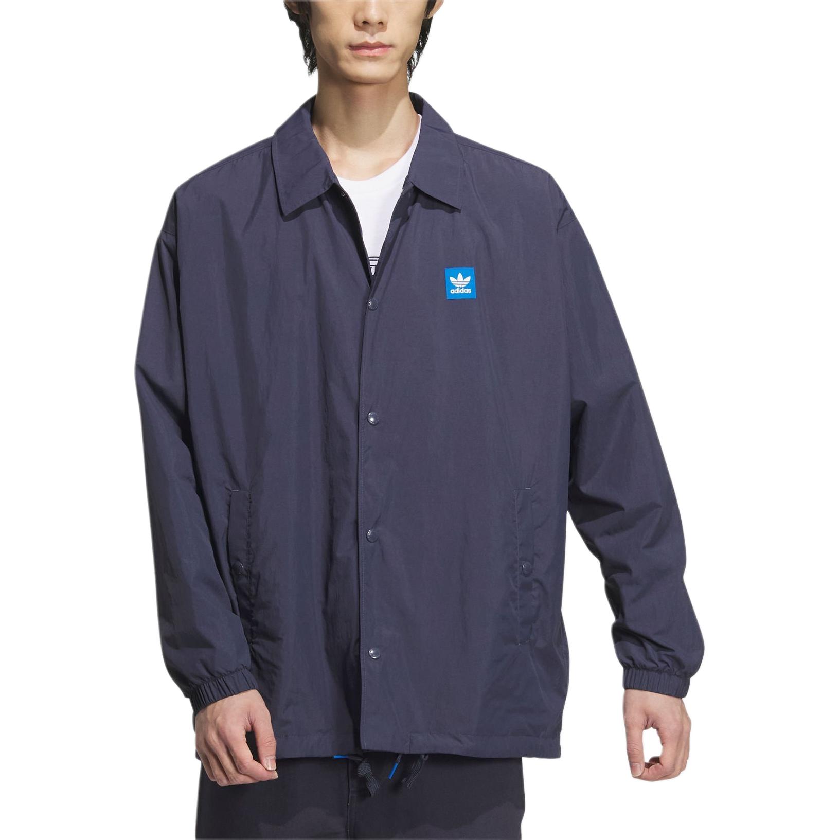 Lookbook adidas Originals City Skate Retro Logo Long-Sleeve Shirt Jacket Navy/Black  JC6841