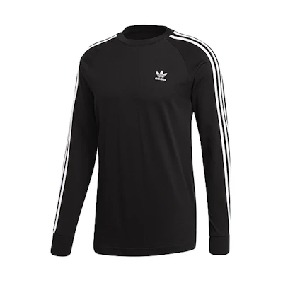 adidas Originals Classic 3-Stripes Crewneck Long Sleeve Sweatshirt Black Men DV1560