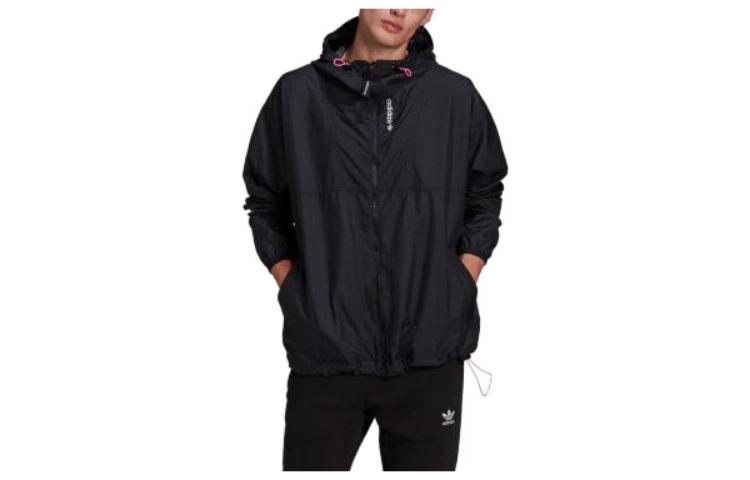 adidas Originals Classic 3-Stripes Trefoil Logo Hoodie Jacket Black GN2338