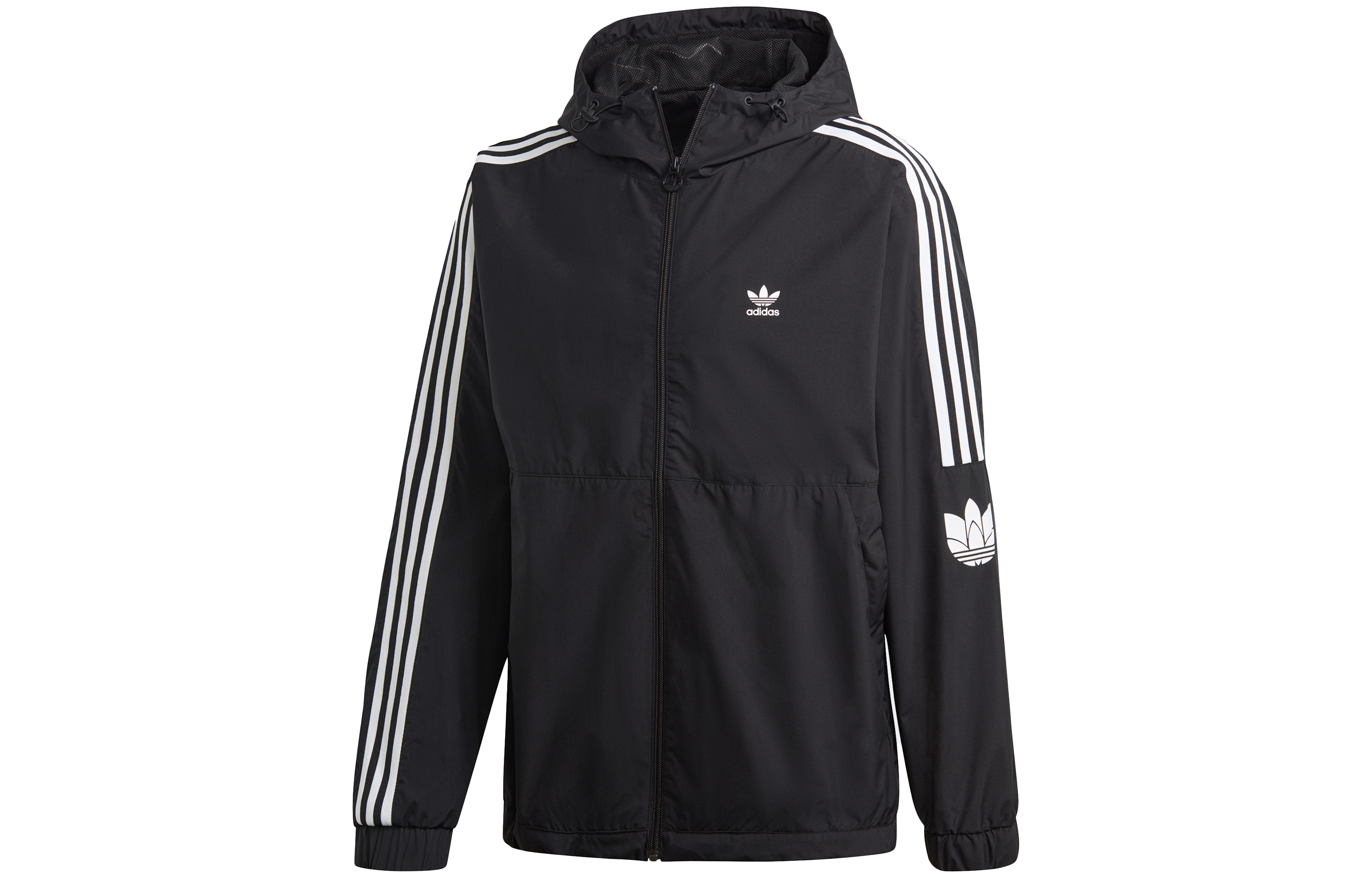 adidas Originals Classic Logo Printed Black Hooded Jacket GN1867