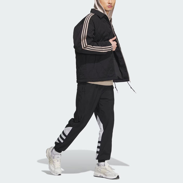 Purchase Jaket adidas Originals Classic Sport Hitam dengan Stripes Bordir dan Hoodie IW6284