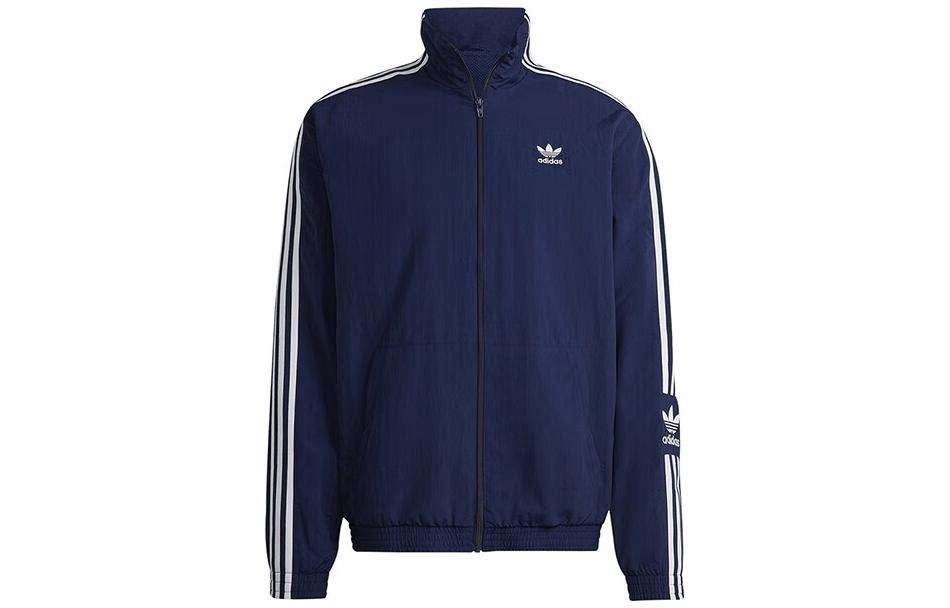 Order 阿迪达斯经典三叶草复古彩色海军蓝拉链夹克 IA6360