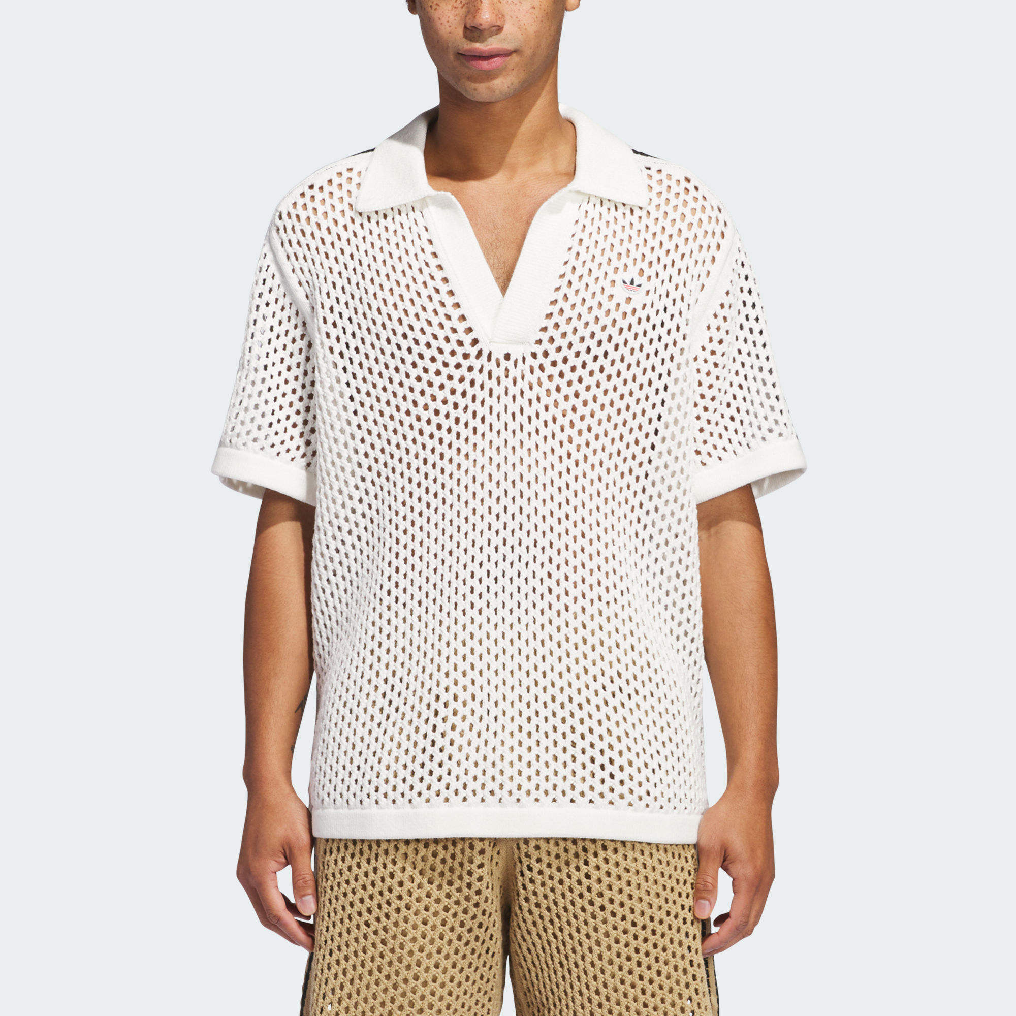 Shop アディダス オリジナルス CLOT エディソン・チェン FW24 ホワイト ソフト ポロシャツ 男女兼用 JE9594