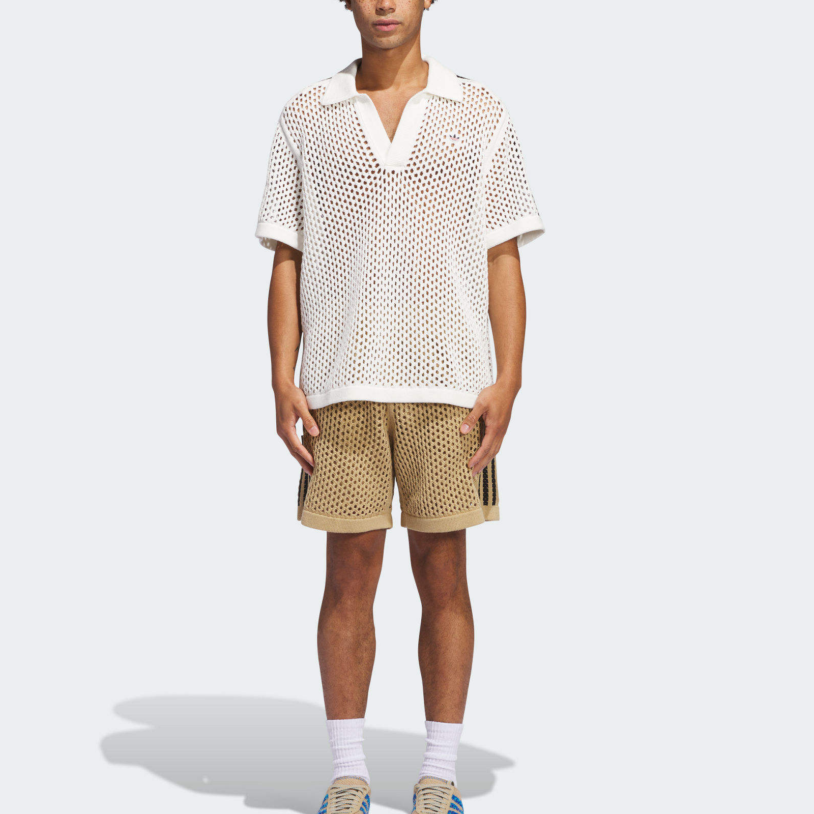 Details for アディダス オリジナルス CLOT エディソン・チェン FW24 ホワイト ソフト ポロシャツ 男女兼用 JE9594