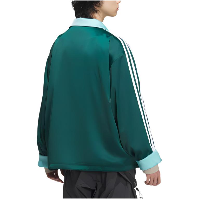 Purchase adidas Originals Jaket Satin Mandarin Collar Hijau Hutan Unisex. JD3381