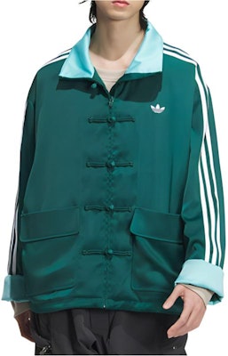 adidas Originals Jaket Satin Mandarin Collar Hijau Hutan Unisex. JD3381 Details for adidas Originals Jaket Satin Mandarin Collar Hijau Hutan Unisex. JD3381
