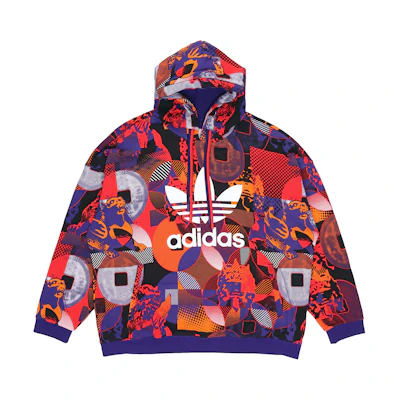 adidas Originals CNY Hoodie Pullover - Collegiate Purple Colorblock Design GN5448