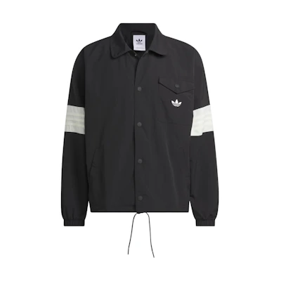 adidas Originals Coach Jacket Black Colorblock Button-Up Long Sleeve Unisex Coat IM9646