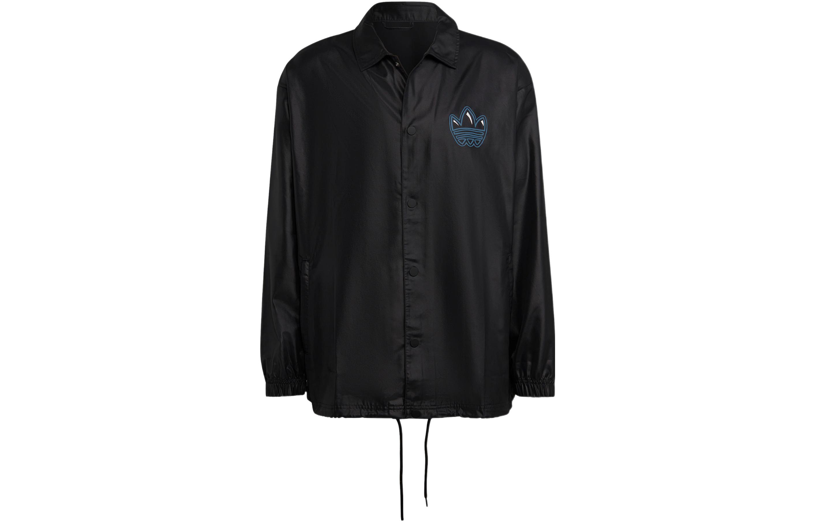 adidas Originals Coach Jacket Embroidered Logo Sports Jacket Black HL9242