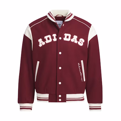 adidas Originals Collegiate Bomber Jacket Retro Loose Fit Red/White Women JD6380