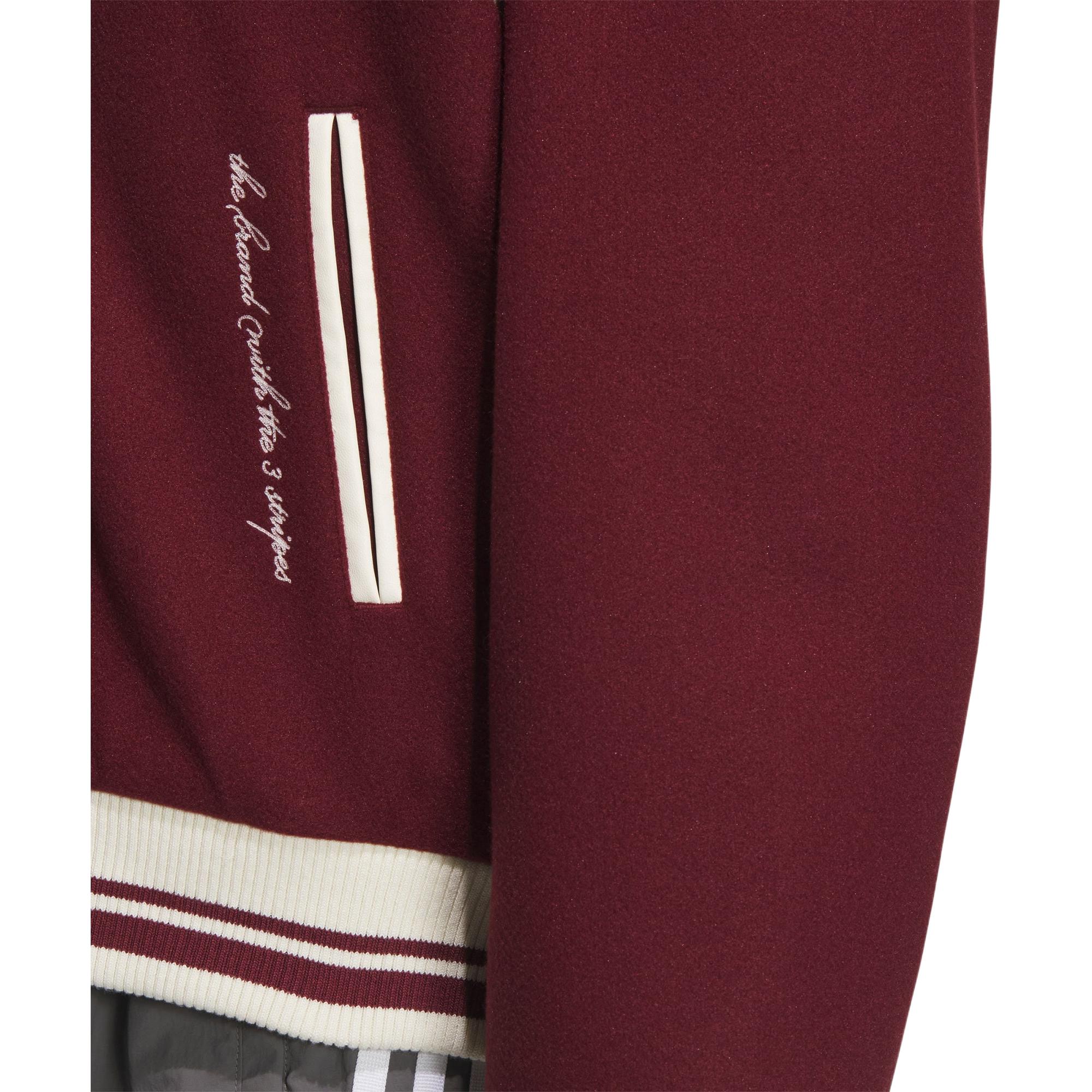 Sizing 阿迪达斯经典学院风棒球夹克复古宽松版红白女款 JD6380