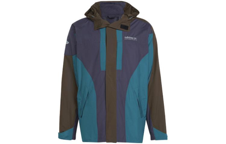 adidas Originals Color-Block Retro Outdoor Hoodie Jacket Blue () HF4803