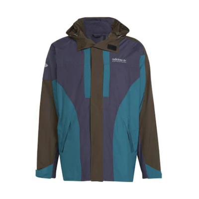 adidas Originals Color-Block Retro Outdoor Hoodie Jacket Blue () HF4803