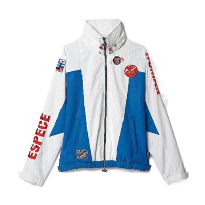 adidas Originals Colorblock Letter Print Zip Jacket Blue White. BR3151