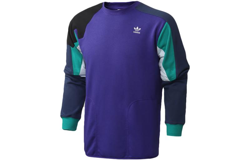 adidas Originals Colorblock Logo Crewneck Sweatshirt Blue FM3697