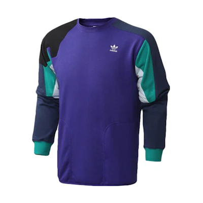 adidas Originals Colorblock Logo Crewneck Sweatshirt Blue FM3697