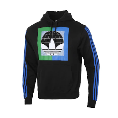 adidas Originals Colorblock Logo Fleece Pullover Hoodie Black GD2117
