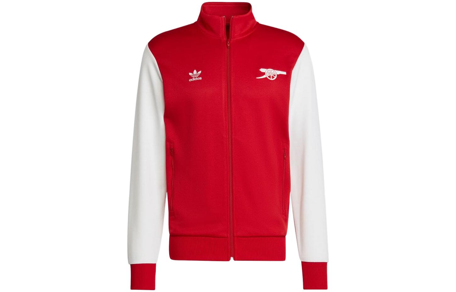 adidas Originals Colorblock Logo Print Jacket Red - Long Sleeve Zip-Up IB8857