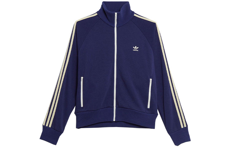 adidas Originals Colorblock Logo Striped Zip-Up Jacket Blue Unisex HC0578