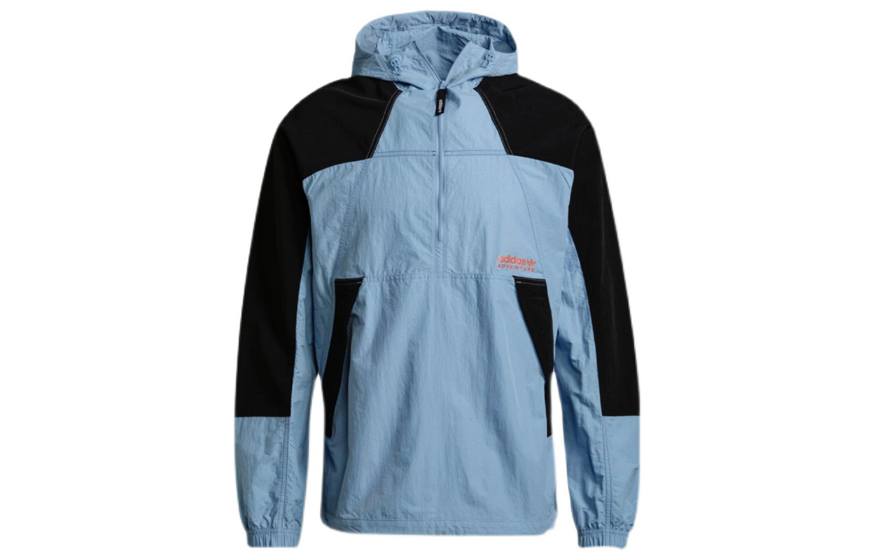 adidas Originals Colorblock Loose Fit Hoodie Jacket - Sky Blue H09103