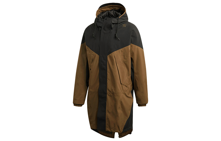 adidas Originals Colorblock Waterproof Breathable Hoodie Jacket Black/Brown ED5680