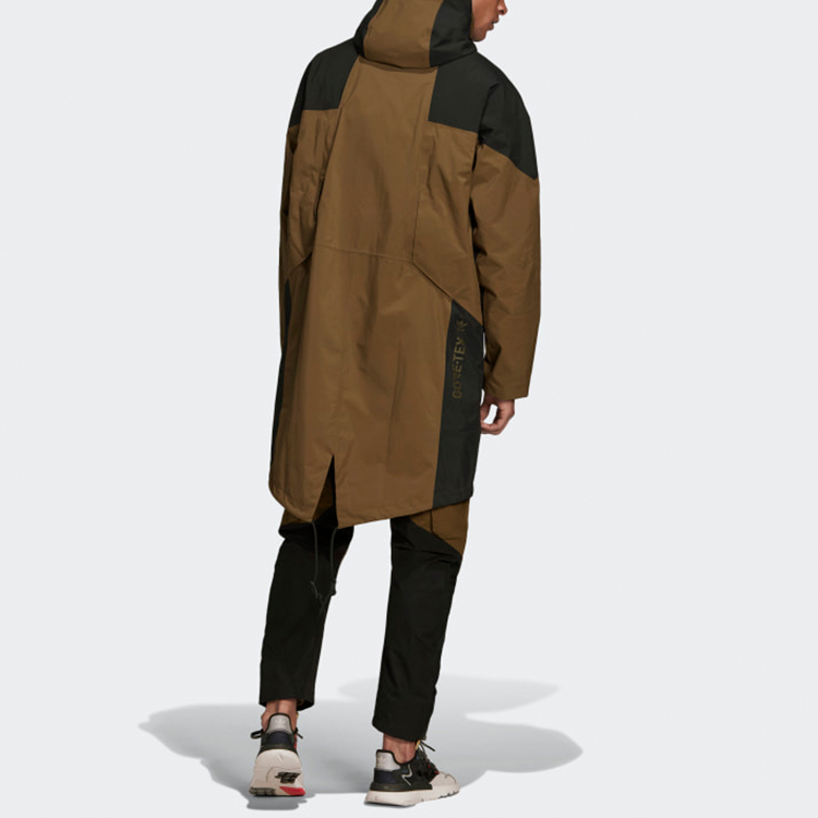 adidas Originals Colorblock Waterproof Breathable Hoodie Jacket Black/Brown ED5680 圖 5