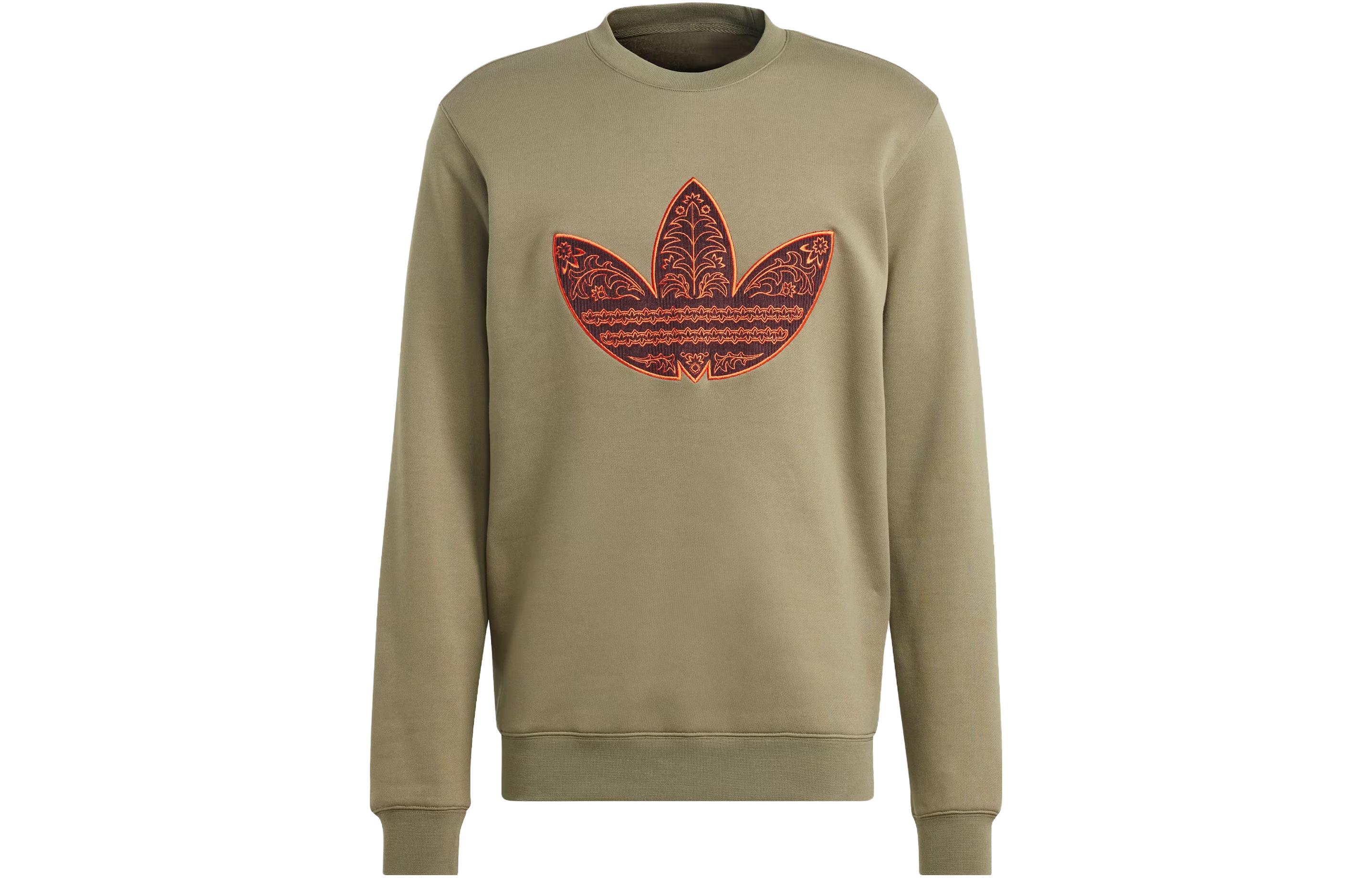adidas Originals Corduroy Appliqué Logo Sweatshirt Crewneck Olive Green - IS5272