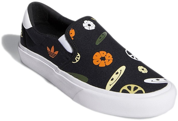 adidas originals Court Rallye Slip 'Black Smile Face' GV7192 Lookbook adidas originals Court Rallye Slip 'Black Smile Face' GV7192