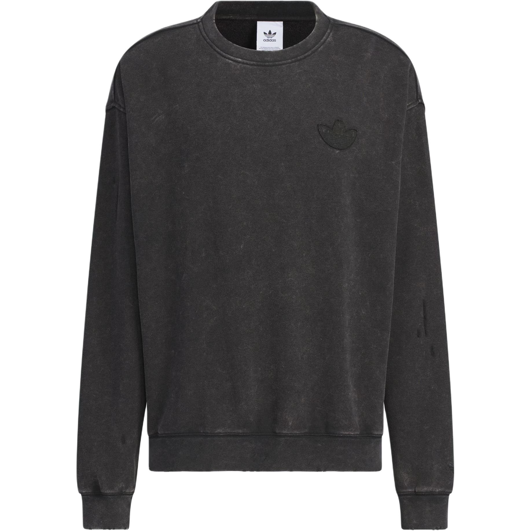 adidas Originals Crew Sweatshirt Black Retro Loose-Fit Sportswear JM7287