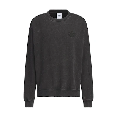 adidas Originals Crew Sweatshirt Black Retro Loose-Fit Sportswear JM7287