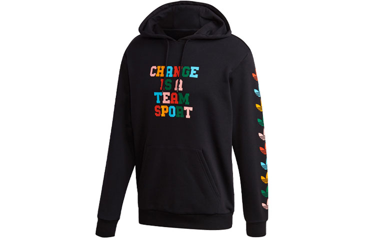 adidas Originals CTS Multi Hoodie Black Pullover with Colorful Letter Print GP4439