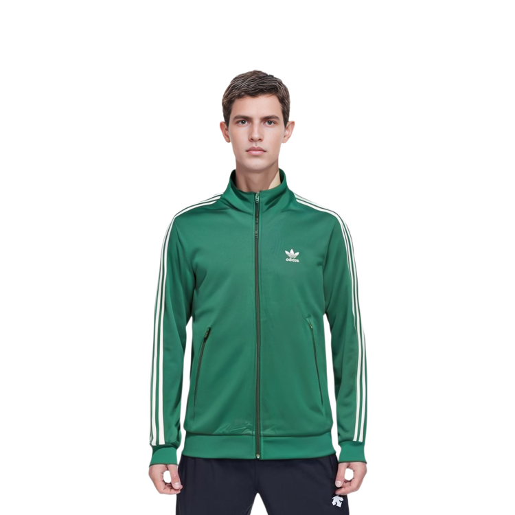 adidas Originals Dark Green Striped Logo Zip-Up Track Jacket IA4777 圖 6